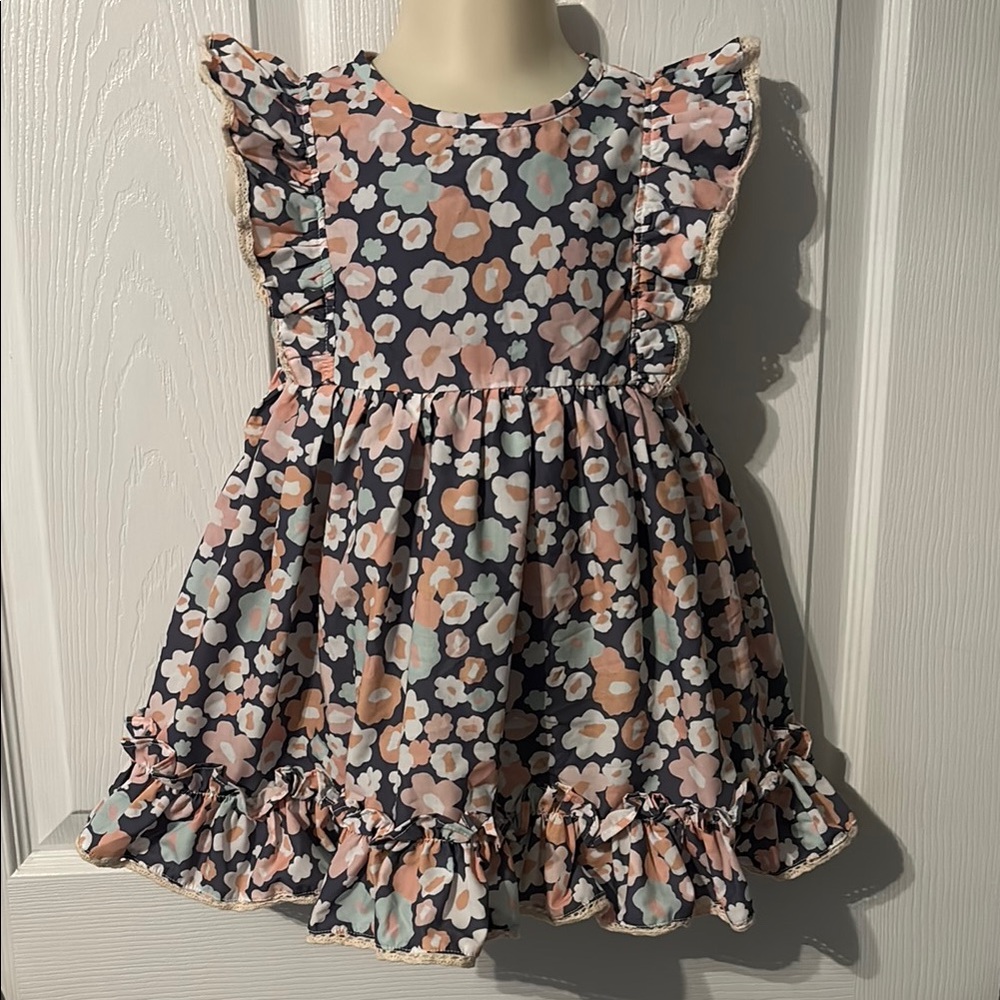 Charming Floral Kids Dress with Ruffles